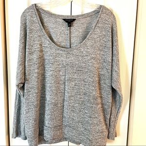 NWOT Gray Marl Dolman Sleeve ScoopNeck Top 3/4 Length Sleeve